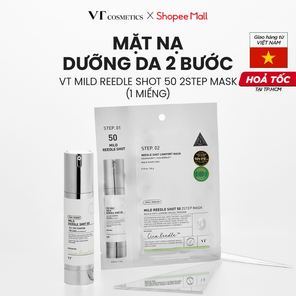 [VT Cosmetics] Mặt nạ dưỡng da 2 bước VT MILD REEDLE SHOT 50 2-STEP ...
