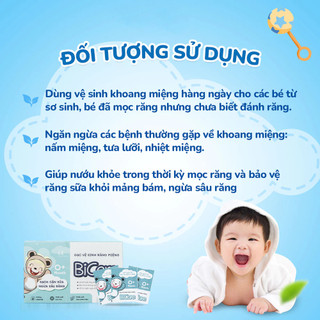 Gạc Rơ Lưỡi Thuần Chay Bicare Hộp 30 Gói Giúp Bé Vệ Sinh Răng Miệng, Ngăn Ngừa Sâu Răng