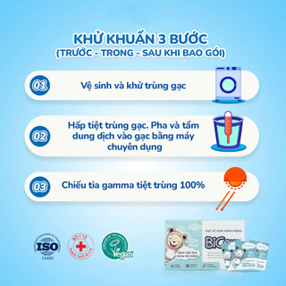 Gạc Rơ Lưỡi Thuần Chay Bicare Hộp 30 Gói Giúp Bé Vệ Sinh Răng Miệng, Ngăn Ngừa Sâu Răng