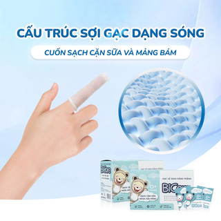Gạc Rơ Lưỡi Thuần Chay Bicare Hộp 30 Gói Giúp Bé Vệ Sinh Răng Miệng, Ngăn Ngừa Sâu Răng