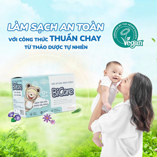 Gạc Rơ Lưỡi Thuần Chay Bicare Hộp 30 Gói Giúp Bé Vệ Sinh Răng Miệng, Ngăn Ngừa Sâu Răng