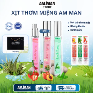 Xịt Thơm Miệng AM MAN 10ml Hương Vị Trái Cây Tự Nhiên Ngọt Ngào,Kháng Khuẩn,Hơi Thở Thơm Mát,Làm Dịu Nhẹ Khoang Miệng
