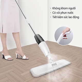 Cây Lau Nhà Phun Sương Tự Vắt Xoay 360 Độ, Chổi Lau Sàn Thông Minh Kèm Bình Xịt Nước Tiện Lợi