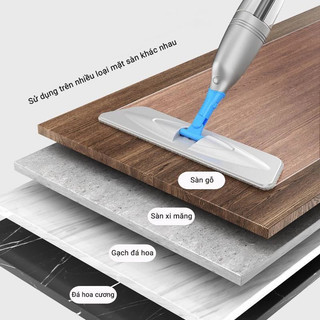 Cây Lau Nhà Phun Sương Tự Vắt Xoay 360 Độ, Chổi Lau Sàn Thông Minh Kèm Bình Xịt Nước Tiện Lợi