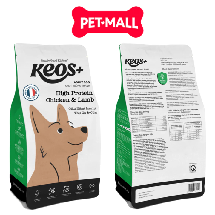 1.5KG - Thức ăn hạt cho chó KEOS công thức Pháp - Cho chó con và chó trưởng thành Petmall – 2