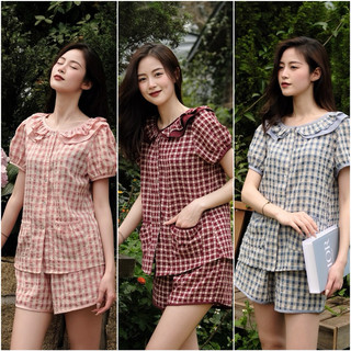 𝗛𝗮̀𝗻𝗴 𝗰𝗵𝗶́𝗻𝗵 𝗵𝗮̃𝗻𝗴 Bộ đồ ngủ mặc nhà pyjama Summer kẻ cộc form rộng 5 màu cao cấp - O.N WORKSHOP