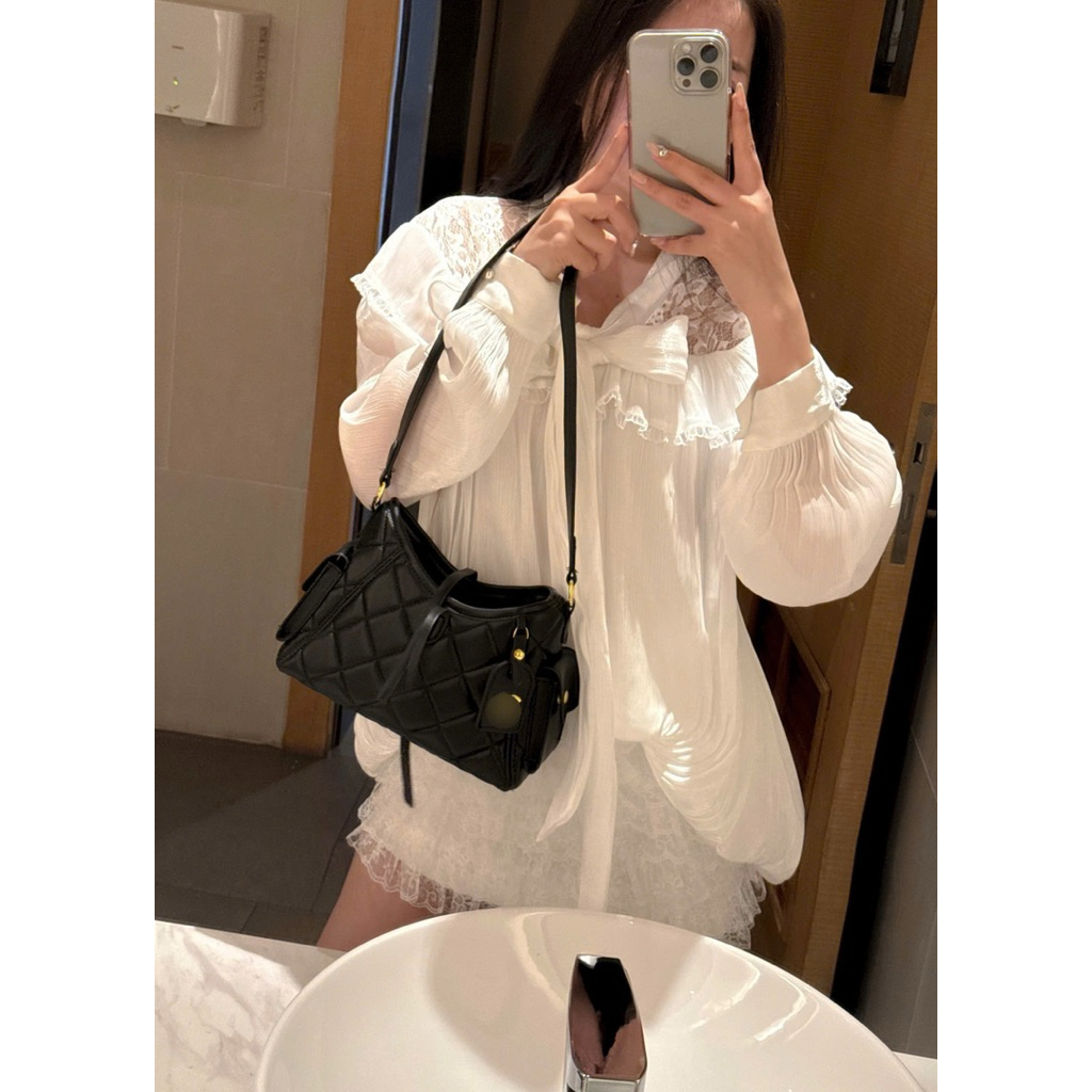 Túi xách nữ size 22-25 trần trám thiết kế tui hộp hai bên da mềm đeo vai sang chảnh