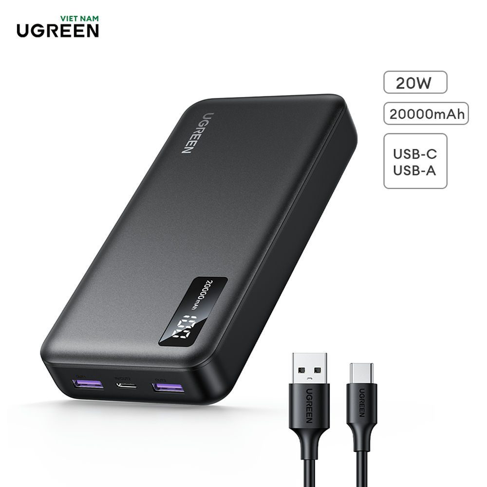 Sạc di động Ugreen PB502 20W/30W | Màn Hình LED | Bảo Hành 18 Tháng 1 Đổi 1 | 10000mAh/20000mAh | BigBuy360 - bigbuy360.vn