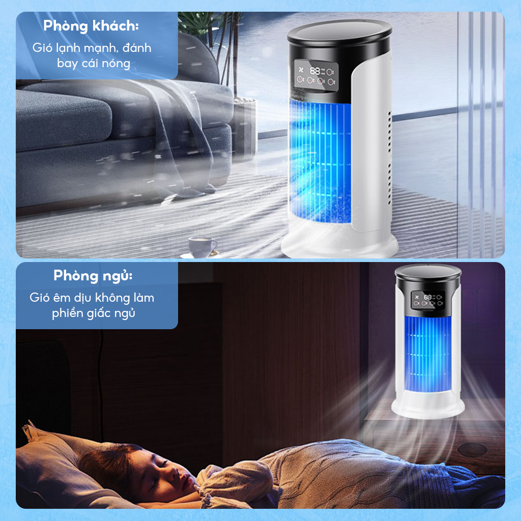 Điều Hòa Mini Hơi Nước Siêu Mát - Quạt Điều Hòa Mini Để Bàn Nhỏ Gọn