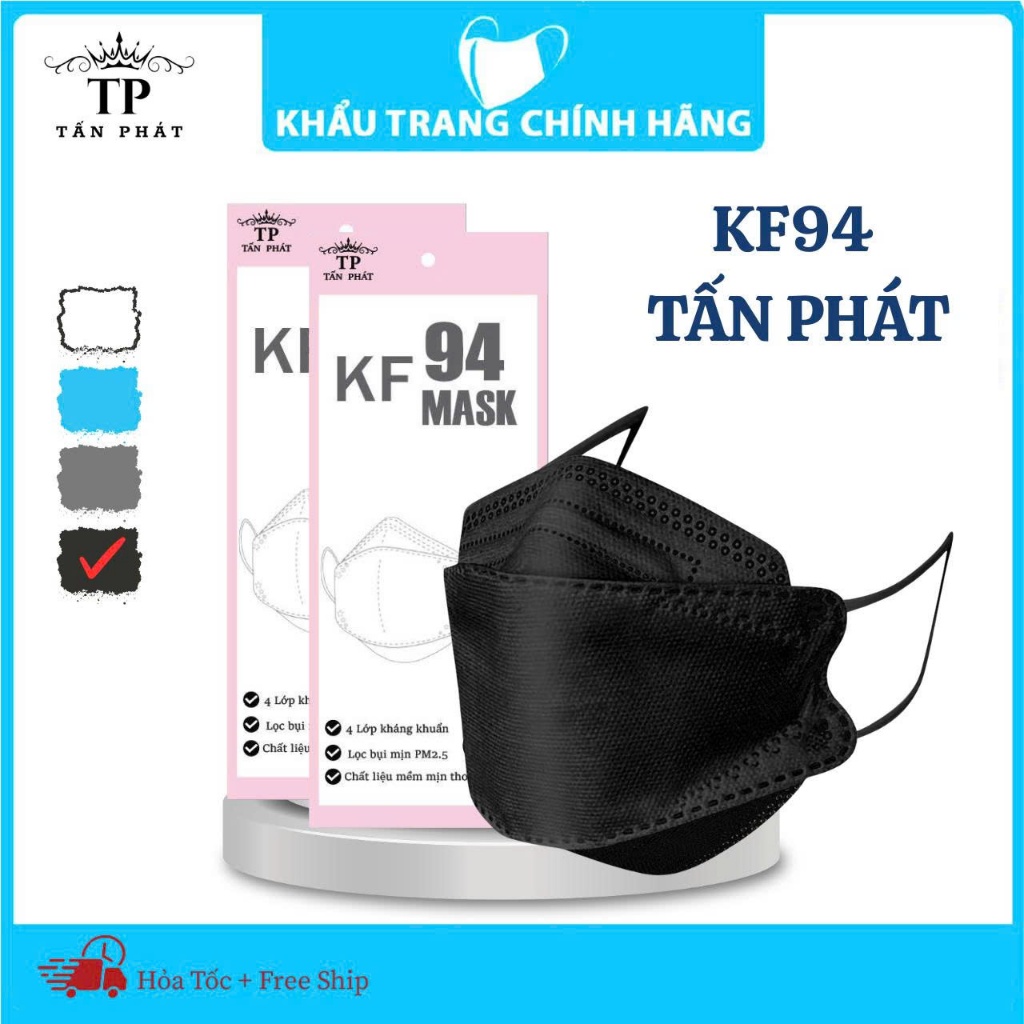 Khẩu Trang KF94 Tấn Phát Thùng 300 Cái 4 Lớp Ôm Mặt Chống Nắng Tia UV