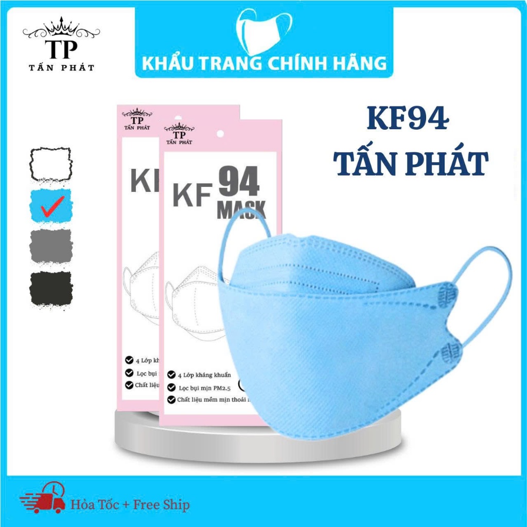 Khẩu Trang KF94 Tấn Phát Thùng 300 Cái 4 Lớp Ôm Mặt Chống Nắng Tia UV
