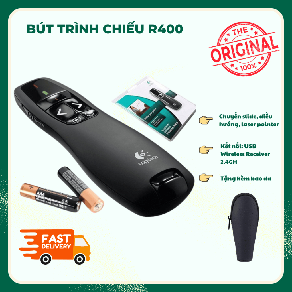 Bút Trình Chiếu Logitech R400, Bút Thuyết Trình, Bút Laser, Trình Chiếu ...