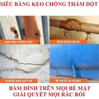 Băng Keo Chống Thấm Nhật Bản Siêu Dính Đa Năng, Xử Lý Dột Mái, Nứt Tường, Bể Ống Nước