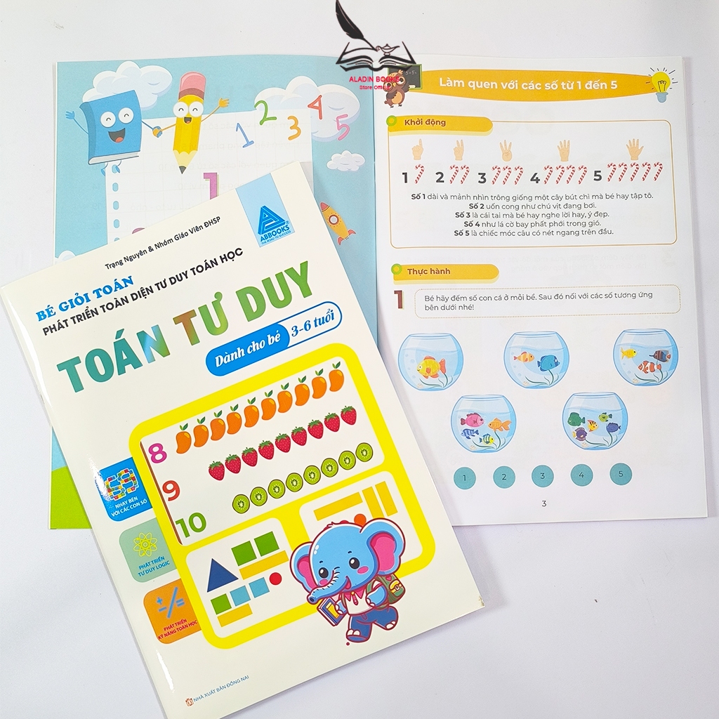Sách Toán Tư Duy Cho Bé 3-6 Tuổi - Phát Triển Tư Duy Toán Học Toàn Diện- Quà Tặng Bảng Tóm Tắt Toán
