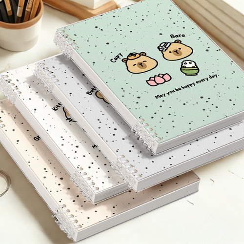 Vở Còng, Sổ Bìa Còng A5 B5 Mẫu Gấu Capybara - Sổ Còng Thay Được Giấy, Lõi giấy Refill Sổ Còng