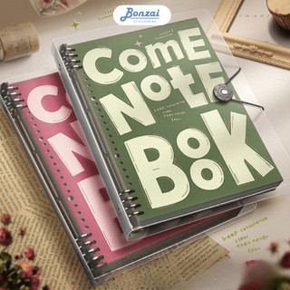 Sổ còng kẹp sắt cổ điển hoạ tiết chữ Come Note Book + Ruột Giấy BONZAI