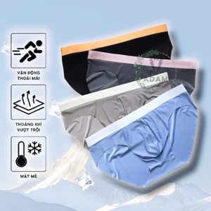 Quần Lót Nam Lụa Băng Mercerized 120S Liền Mạch 1 Lớp Không Đường May Mát Lạnh Siêu Mỏng Nhẹ