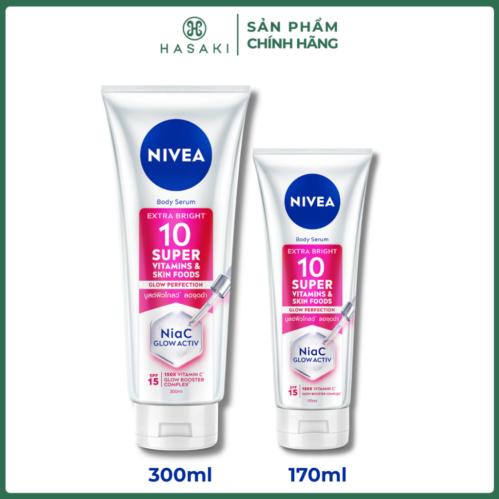 [MEGA 7.7|15H-16H] Serum Dưỡng Thể Nivea Sáng Da Mờ Thâm Nám Extra Bright 10 Super Vitamins Hasaki