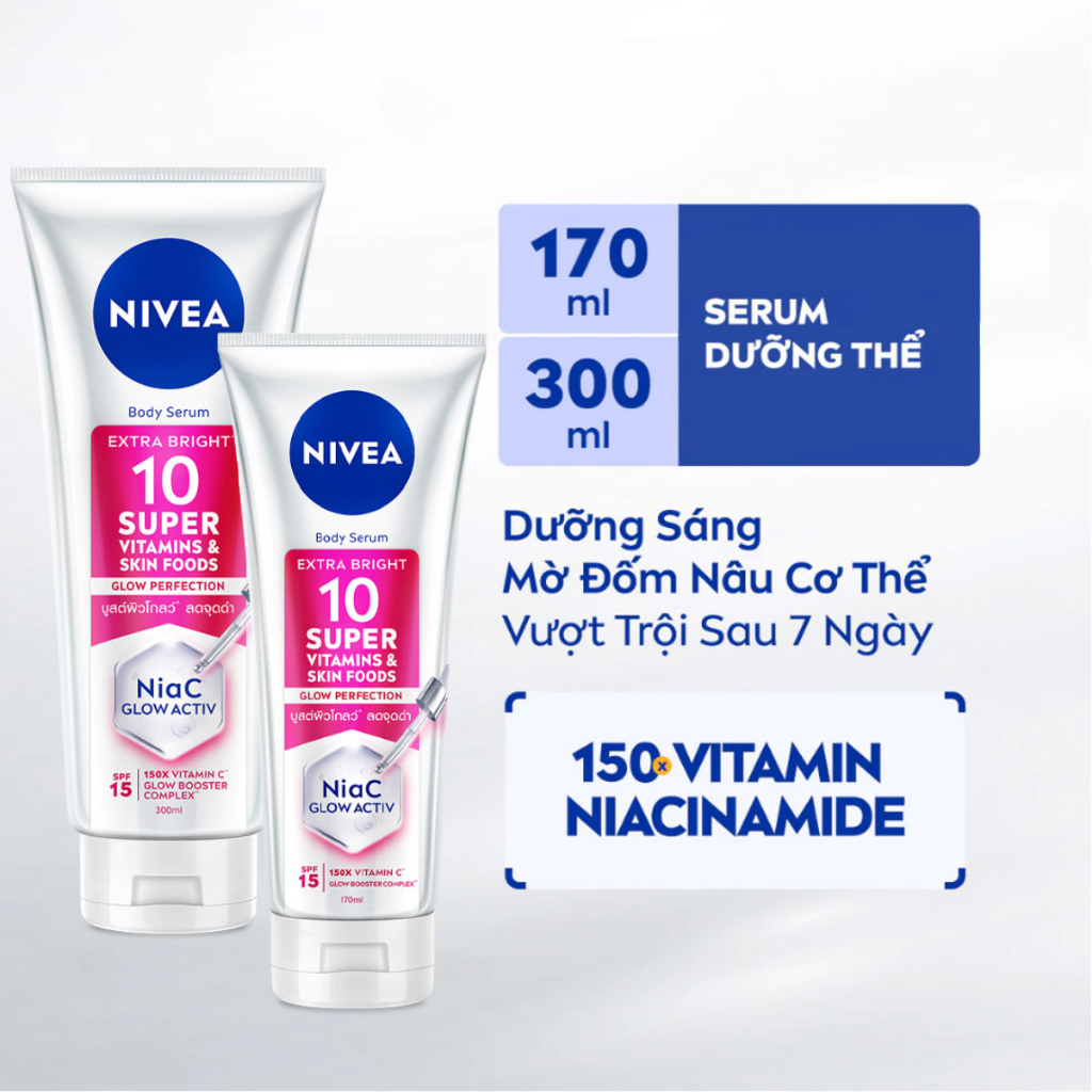 [MEGA 7.7|15H-16H] Serum Dưỡng Thể Nivea Sáng Da Mờ Thâm Nám Extra Bright 10 Super Vitamins Hasaki
