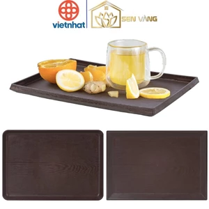 Khay chữ nhật vân gỗ Hàn Quốc nhựa VIỆT NHẬT - Đựng đồ ăn, phục vụ hàng quán - 5708/9/10/11/12 AMIZIN