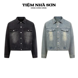 Áo Khoác Jean Denim Wash Fom Boxy Nam Nữ Chính Hãng Tiệm Nhà SƠN