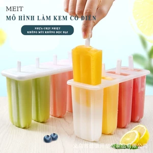 Khay làm kem que MEIT bằng nhựa pp cấp thực phẩm, Khuôn làm kem que làm đá 4 ngăn tại nhà dung tích lớn tiện lợi