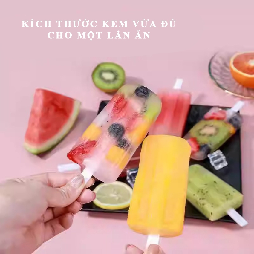Khay làm kem que MEIT bằng nhựa pp cấp thực phẩm, Khuôn làm kem que làm đá 4 ngăn tại nhà dung tích lớn tiện lợi