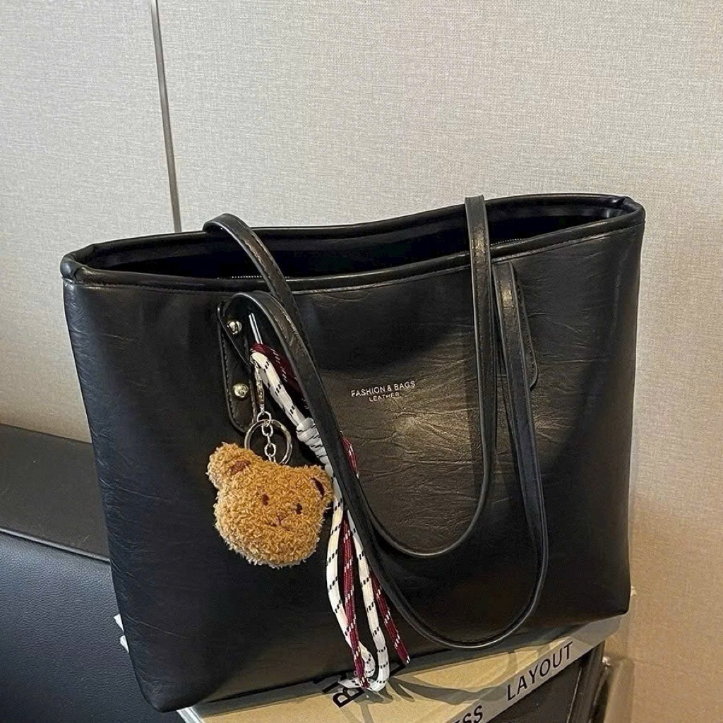 Túi xách công sở tote tặng kèm charm gấu size 30 vừa laptop, A4 đi làm đi chơi siêu xinh
