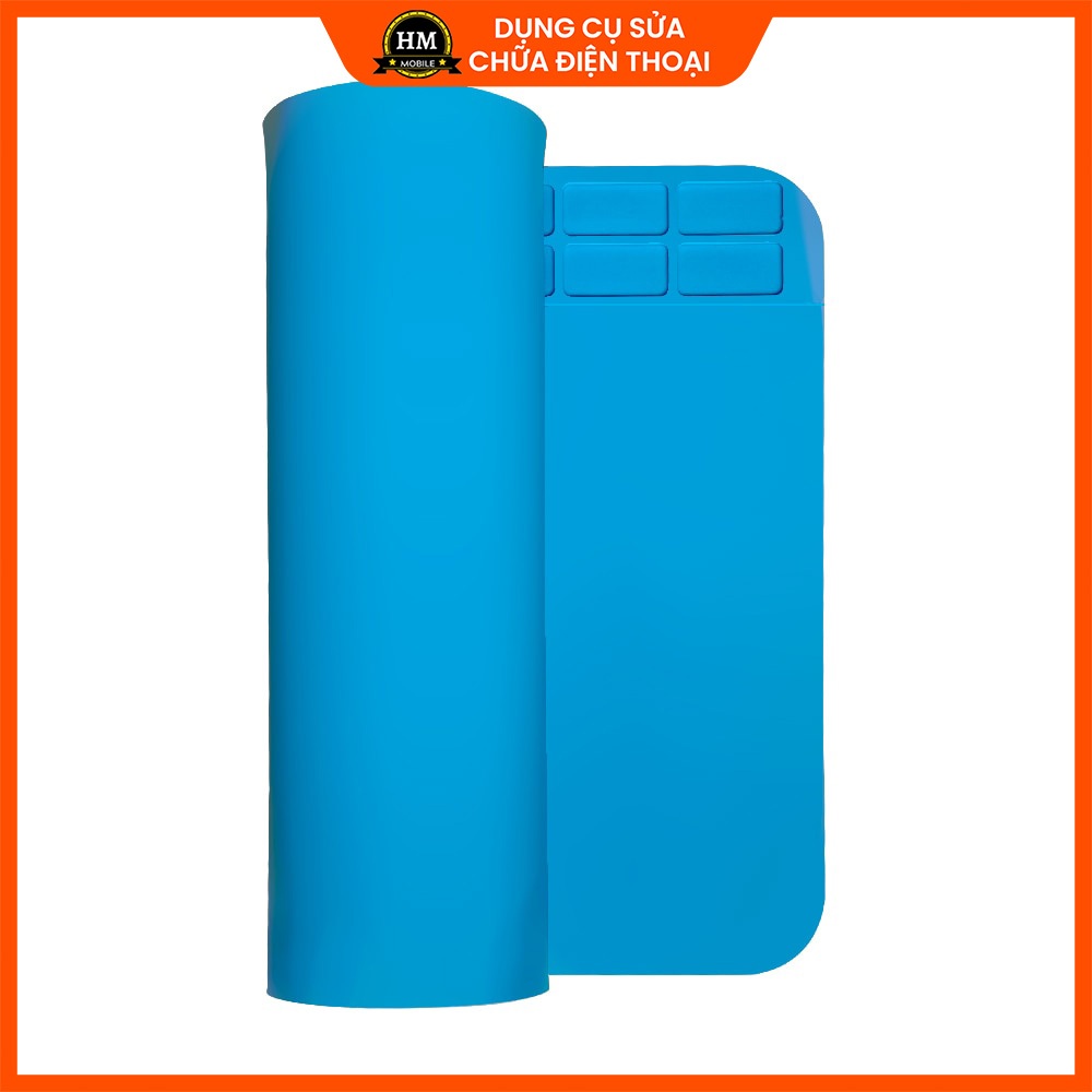 Thảm lót sửa chữa điện thoại chịu nhiệt 300x200x1.3mm, dùng kê máy, để ốc vít khi tháo lắp, hàn khò