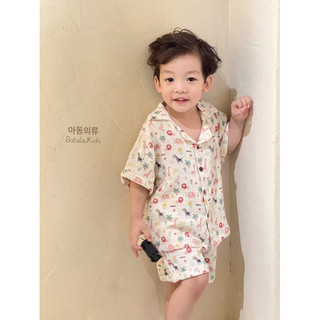 Bộ đồ mùa hè cho bé BATALA KIDS, SET QUẦN ÁO CỘC TAY XÔ MUSLIN hoạ tiết dễ thương cho bé trai bé gái từ 1-6t 