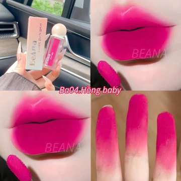 Son môi Beana chính hãng màu hồng cánh sen, hồng baby siêu xinh, Son kem siêu lì, lâu trôi