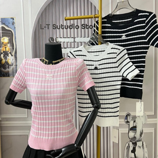 LT  Áo len nữ cộc tay chất len tăm cổ tròn chữ thêu free size 894
