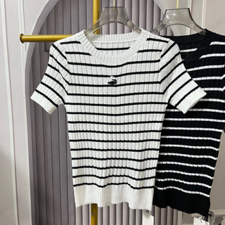 LT  Áo len nữ cộc tay chất len tăm cổ tròn chữ thêu free size 894