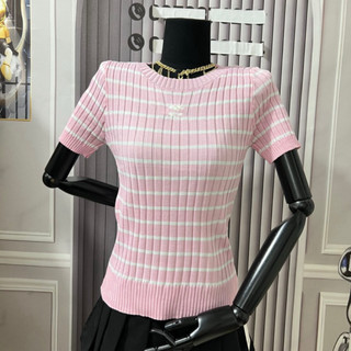 LT  Áo len nữ cộc tay chất len tăm cổ tròn chữ thêu free size 894