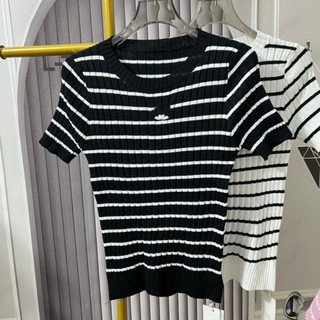 LT  Áo len nữ cộc tay chất len tăm cổ tròn chữ thêu free size 894