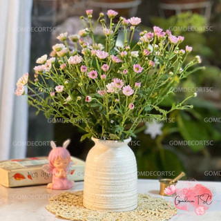 Bình hoa gốm sứ chuẩn Bát tràng dáng hũ nơ nhỏ 13 cm trang trí decor màu pastel atlantis để bàn xinh xắn