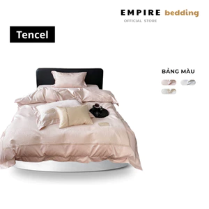 Bộ chăn ga gối lụa Modal 5 món cao cấp EMPIRE chăn drap ga nệm trải giường lụa sang trọng chăn chần