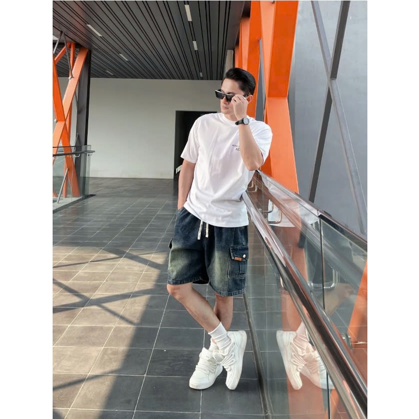 Quần short jean nam túi hộp ANUBIS chất liệu jean cao cấp thoáng mát