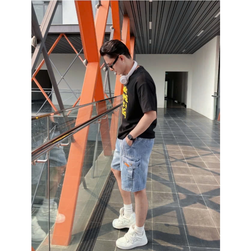 Quần short jean nam túi hộp ANUBIS chất liệu jean cao cấp thoáng mát