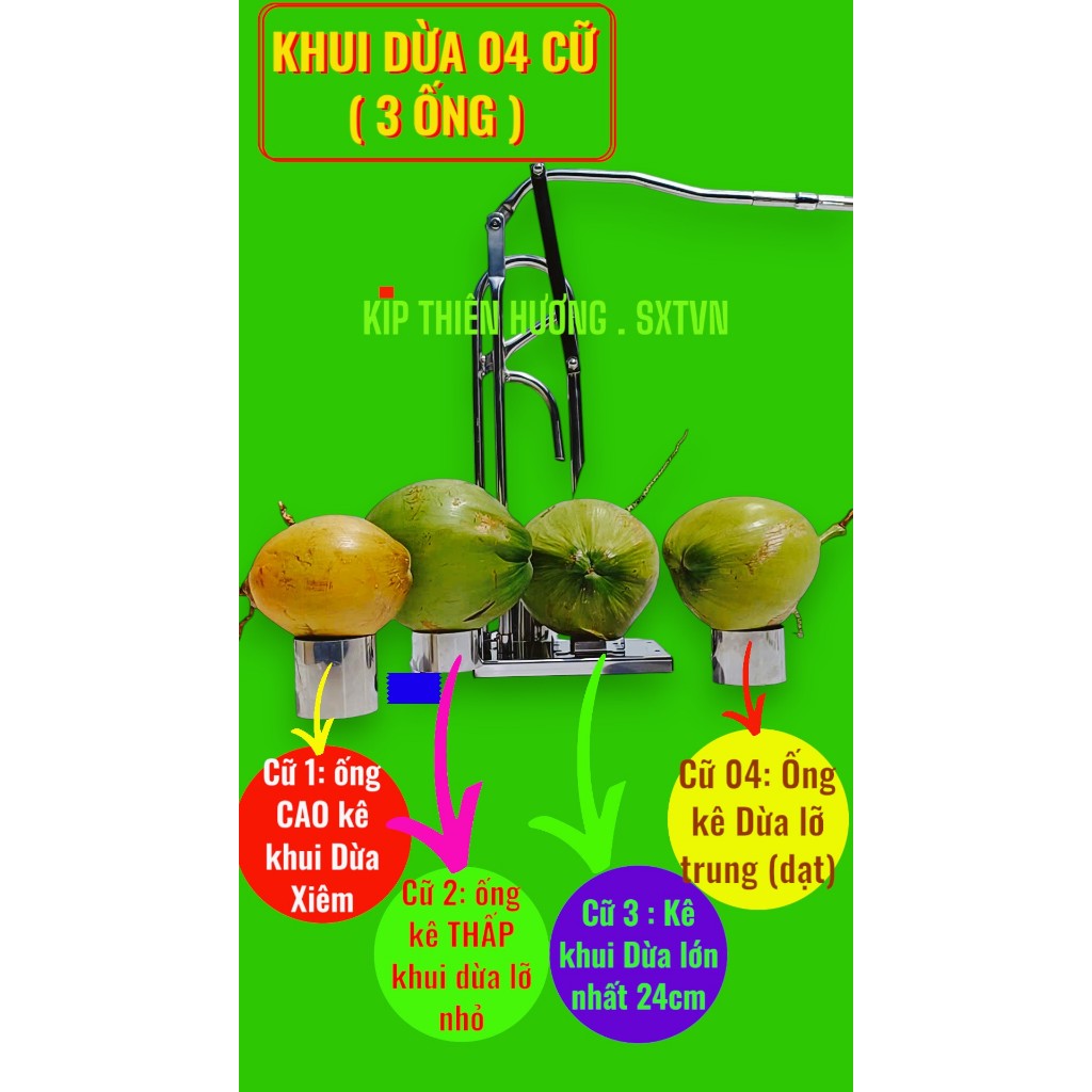 Bộ khui dừa Kip Thiên Hương inox ,khui siêu nhanh, dành cho quán nước ...
