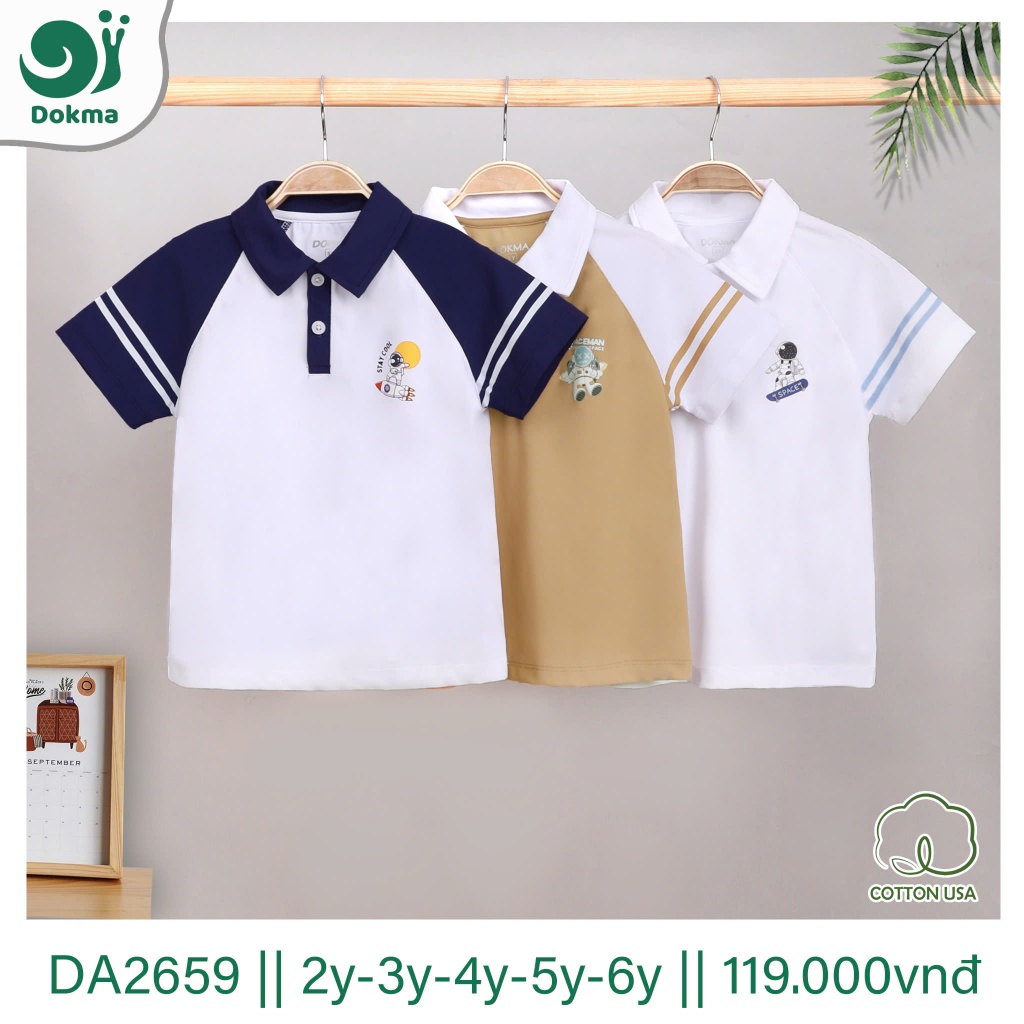 (11-20kg, 2-6Y) Áo Polo Cổ Đức Bé Trai DOKMA DA2288 DA2659 DA2198 DA2890