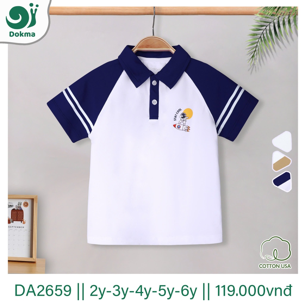 (11-20kg, 2-6Y) Áo Polo Cổ Đức Bé Trai DOKMA DA2288 DA2659 DA2198 DA2890
