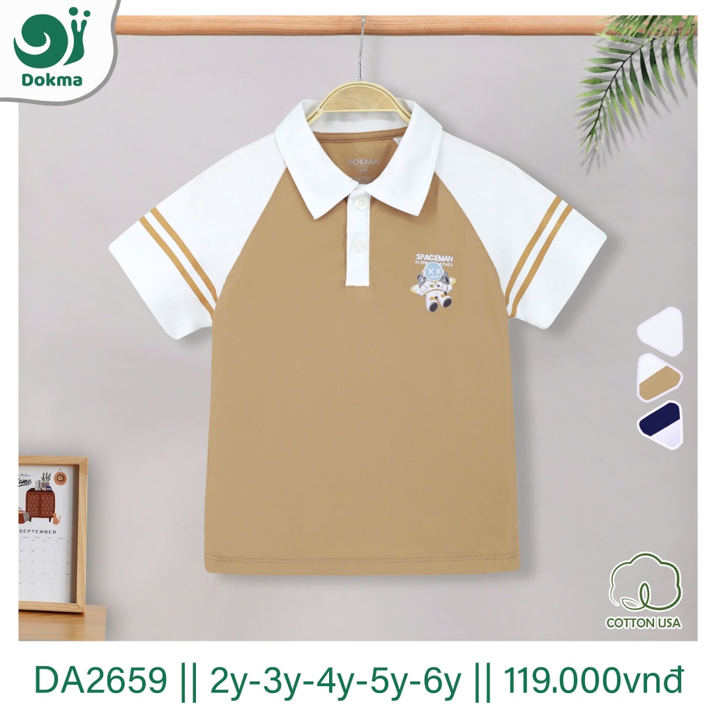 (11-20kg, 2-6Y) Áo Polo Cổ Đức Bé Trai DOKMA DA2288 DA2659 DA2198 DA2890