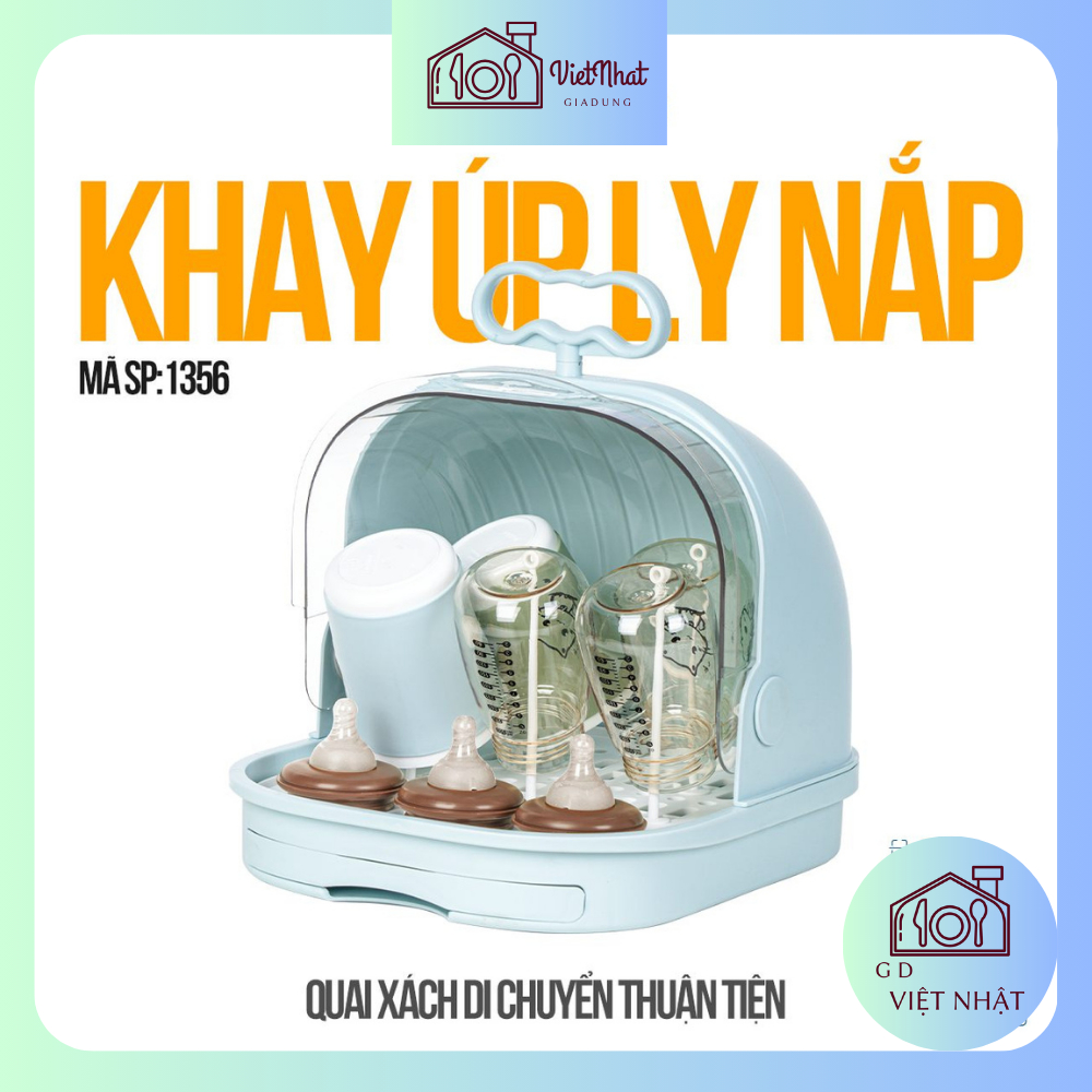Khay úp ly nắp Hokori 1356, Khay úp bình sữa và phụ kiện mẹ bé tiện lợi, Khay úp ly Việt Nhật Plastic cao cấp GD VN