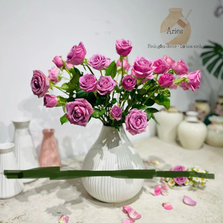 Bình cắm hoa gốm sứ Bát Tràng, gốm tỏi men lì  trang trí phòng khách đẹp - Gốm bát tràng