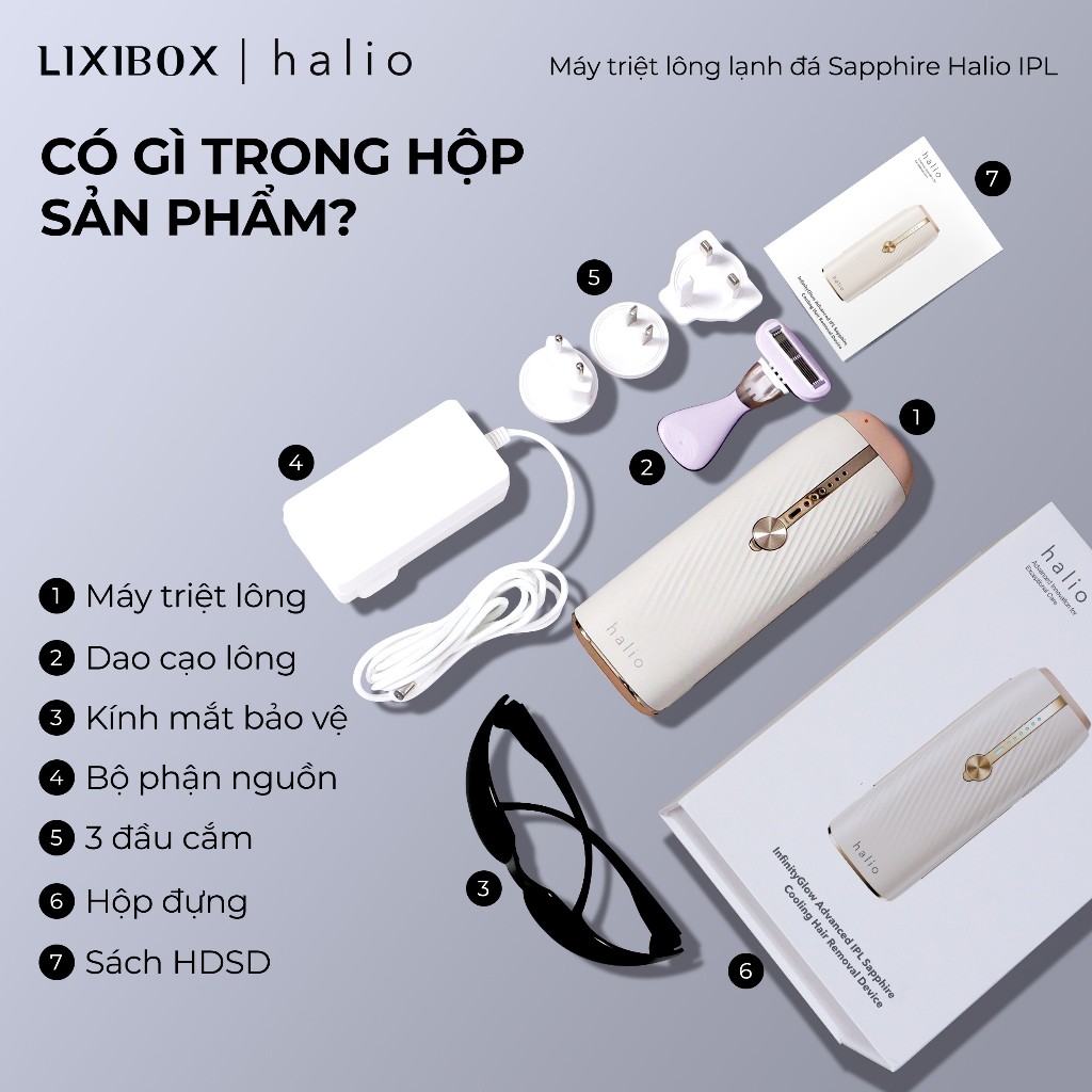 [SPLIVE] Máy Triệt Lông Lạnh Sapphire Halio InfinityGlow Advanced IPL Sapphire Cooling Hair Removal Device