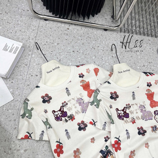 Áo phông cotton hoạ tiết bông hoa Style with MSK #17695