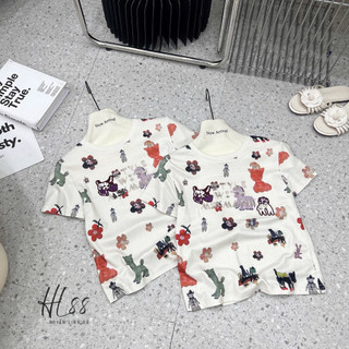 Áo phông cotton hoạ tiết bông hoa Style with MSK #17695