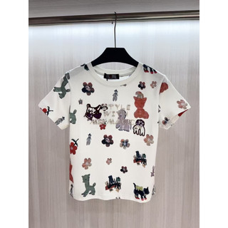 Áo phông cotton hoạ tiết bông hoa Style with MSK #17695
