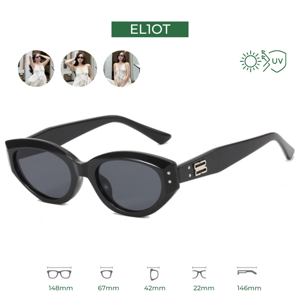 Kính râm mắt mèo ELIOT EYEWEAR kiểu dáng thời trang tròng kính chống tia UV400 phù hợp với cả nam và nữ 2031